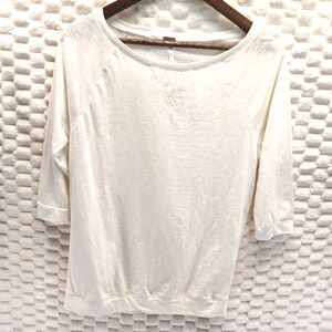 Poof! Ivory Women's Lace-Back Shirt Size Large